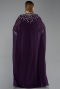 Robe De Soirée Grande Taille Mousseline Longue Violet Foncé ABU5845