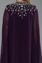 Robe De Soirée Grande Taille Mousseline Longue Violet Foncé ABU5845
