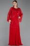 Robe De Soirée Grande Taille Longue Mousseline Rouge ABU6176