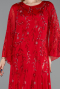 Robe De Soirée Grande Taille Longue Mousseline Rouge ABU6176