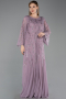 Robe De Soirée Grande Taille Longue Mousseline Lavande ABU6176