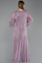 Robe De Soirée Grande Taille Longue Mousseline Lavande ABU6176