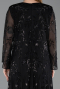 Robe De Soirée Grande Taille Longue Mousseline Noir ABU6176