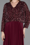Robe Grande Taille Mousseline Longue Rouge Bordeaux ABU5859