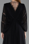 Robe De Soirée Grande Taille Longue Mousseline Noir ABU6178
