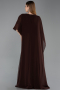Robe De Soirée Grande Taille Longue Mousseline Brun ABU6179