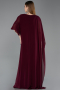 Robe De Soirée Grande Taille Longue Mousseline Prune ABU6179
