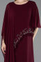 Robe De Soirée Grande Taille Longue Mousseline Prune ABU6179