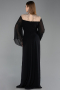 Robe De Soirée Grande Taille Longue Mousseline Noir ABU6182
