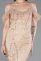 Robe de Soirée Longue Perlé Or ABU6190