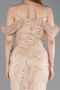 Robe de Soirée Longue Perlé Or ABU6190