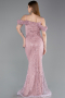 Robe de Soirée Longue Perlé Poudre ABU6190