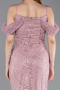 Robe de Soirée Longue Perlé Poudre ABU6190