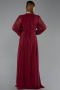 Robe De Soirée Grande Taille Mousseline Longue Rouge Bordeaux ABU3075