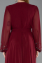 Robe De Soirée Grande Taille Mousseline Longue Rouge Bordeaux ABU3075