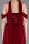 Robe De Soirée Mousseline Longue Rouge Bordeaux ABU5327