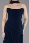 Robe De Soirée Mousseline Longue Bleu Marine ABU5763