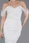 Robe De Soirée Perlé Longue Blanc ABU5557