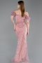 Robe De Soirée Perlé Longue Poudre ABU5557