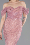 Robe De Soirée Perlé Longue Poudre ABU5557