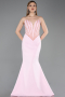 Robe De Soirée Longue Rose ABU5568