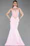 Robe De Soirée Longue Rose ABU5568