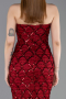 Robe De Soirée Squameuse Longue Rouge Bordeaux ABU5701