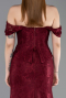 Robe De Soirée Dantelle Longue Rouge Bordeaux ABU5609