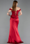 Robe De Soirée Satin Longue Rouge ABU5976