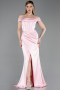 Robe De Soirée Satin Longue Poudre ABU5976