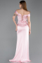 Robe De Soirée Satin Longue Poudre ABU5976