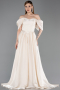 Robe de Soirée Longue Beige ABU6191