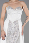 Robe de Soirée Longue Satin Blanc ABU6193