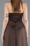 Robe de Soirée Longue Satin Brun ABU6193