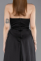 Robe de Soirée Longue Satin Noir ABU6193