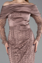 Robe de Soirée Longue Perlé Cuivre ABU6186