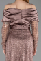 Robe de Soirée Longue Perlé Cuivre ABU6186