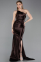 Robe De Soirée Longue Brun ABU5022