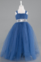 Robe De Soirée Enfants Longue Gris-Indigo ABU3031