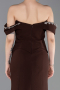 Robe De Soirée Grande Taille Longue Brun ABU6199