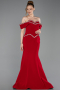 Robe Queue de Poisson Longue Rouge ABU6198