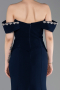 Robe De Soirée Grande Taille Longue Bleu Marine ABU6199