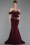 Robe Queue de Poisson Longue Couleur Cerise ABU6198