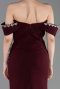 Robe Queue de Poisson Longue Couleur Cerise ABU6198