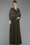 Robe Grande Taille Mousseline Longue Kaki ABU5859