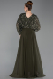 Robe Grande Taille Mousseline Longue Kaki ABU5859