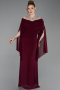 Robe De Soirée Grande Taille Mousseline Longue Couleur Cerise ABU6068