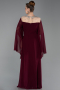Robe De Soirée Grande Taille Mousseline Longue Couleur Cerise ABU6068