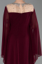 Robe De Soirée Grande Taille Mousseline Longue Couleur Cerise ABU6068