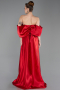 Robe De Soirée Perlé Longue Rouge ABU5234